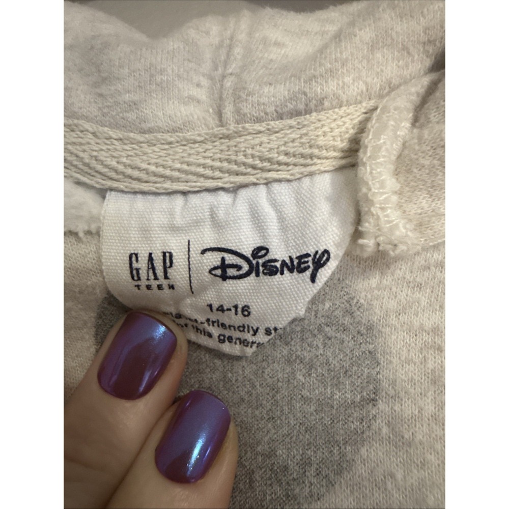 Gap Teen Disney Sweatshirt Hoodie Mickey Mouse Oversized W/Pockets Size 14/16 - Picture 4 of 6